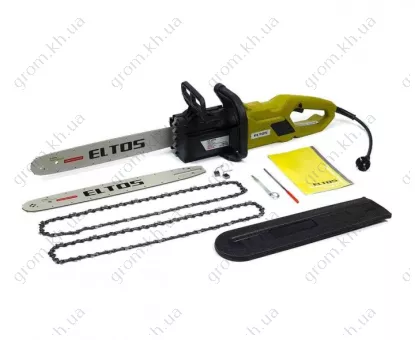 Фото 1- Электропила Eltos ПЦ-2750 (2 шины, 2 цепи, безмаслянная)