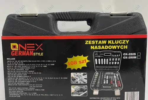 Фото 1- Набор инструментов Onex 108 элементов