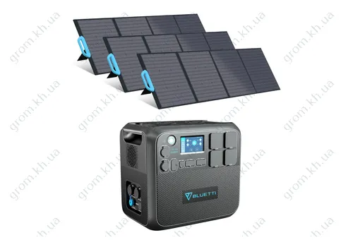 Фото 1- Комплект сонячного генератора Bluetti AC200MAX+3*PV200