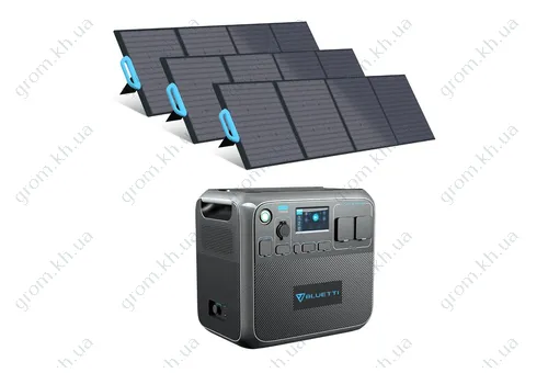 Фото 1- Комплект сонячного генератора Bluetti AC200P+3*PV200
