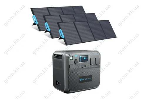 Фото 1- Комплект сонячного генератора Bluetti AC200P+3*PV120