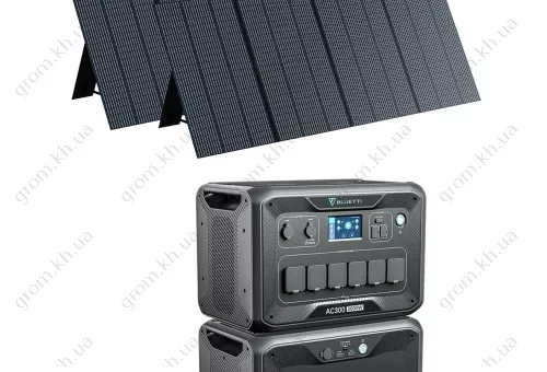 Фото 1- Комплект солнечного генератора Bluetti AC300+B300+2*PV350