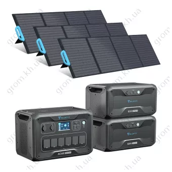Фото 1- Комплект сонячного генератора Bluetti AC300+2*B300+3*PV120