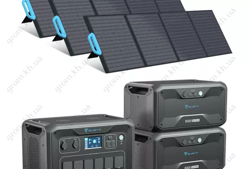 Фото 1- Комплект солнечного генератора Bluetti AC300+2*B300+3*PV120