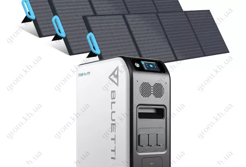 Фото 1- Комплект солнечного генератора Bluetti EP500PRO+3*PV200