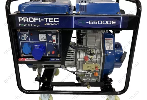 Фото 1- Генератор дизельний Profi-tec PE-5500DE (5.5 кВт, електростартер)