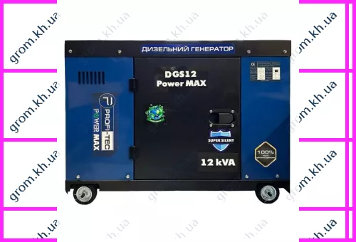 Фото 1- Генератор дизельный Profi-tec DGS12 Power MAX 12кВА/10кВт, 220V