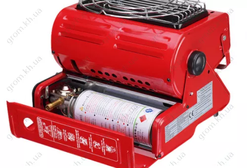 Фото 1- Туристический газовый обогреватель Yanchuan YC-808B с адаптером для бытового баллона