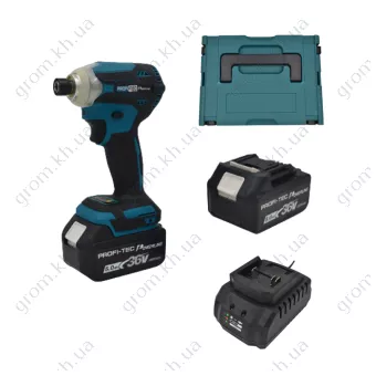 Фото 1- Акумуляторний ударний шуруповерт PROFI-TEC PCW36V POWERLine (2 акк х 5 Ач + зарядний) (170 Nm) (аналог Makita DTD153/DTD171)