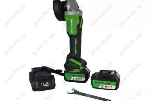 Фото 1- Аккумуляторная угловая шлифмашина PROFI-TEC FS21BL (комплект 2*5,0Ah и зарядное устройство)