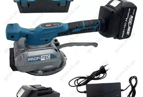 Фото 1- Акумуляторна вібраційна присоска PROFI-TEC VMC-Universal POWERLine (2х5.0Ач, зарядне, в кейсі)