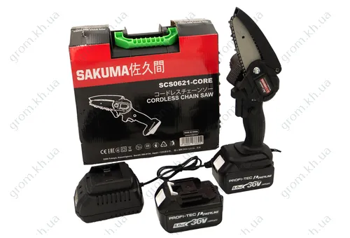 Фото 1- Аккумуляторная цепная пила SAKUMA SCS0621-POWERLine SET (2 х 5.0 Ач, зарядное устройство)