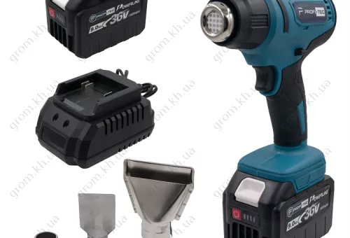 Фото 1- Акумуляторний фен PROFI-TEC DHG180PT POWERLine (2 х 9.0 Ач, зарядний пристрій)