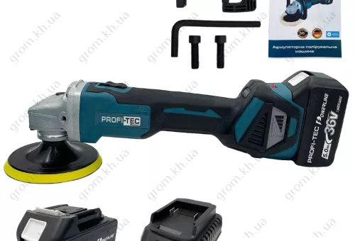 Фото 1- Акумуляторна полірувальна машина PROFI-TEC DPO-600BL POWERLine (без акумуляторів та зарядних пристроїв, коробка)