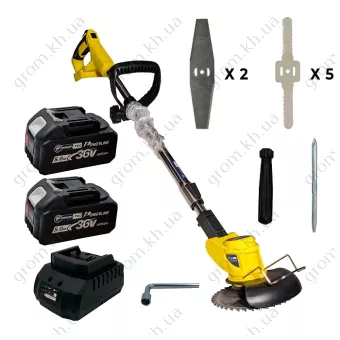 Фото 1- Акумуляторний триммер PROFI-TEC DUR1818BL POWERLine (без акумуляторів та зарядного пристрою, кейс)