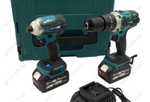 Фото 1- Аккумуляторный набор инструментов PROFI-TEC Combo Set 7 POWERLine (MS36BL, PCW36V) (2 х 5.0 Ач, зарядное устройство)