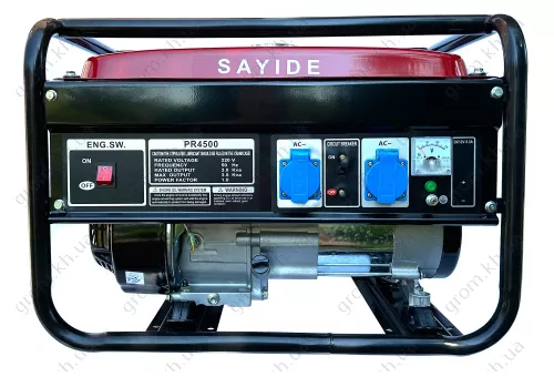 Фото 1- Бензиновий генератор Sayide PR-4500 (3.5 кВт) червоний