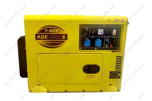 Фото 1- Генератор дизельний Y-BOX KDE8500S 6.0/6.5KW однофазний, 220V, безшумний (двигун F192FE, підігрів палива)
