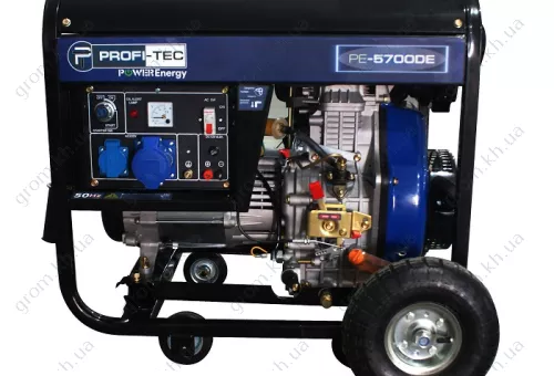 Фото 1- Генератор дизельний PROFI-TEC PE-5700DE (5.7кВт, електростартер)