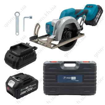 Фото 1- Аккумуляторная универсальная дисковая пила PROFI-TEC PCA36BL POWERLine (2 х 5.0 Ач, зарядное устройство)