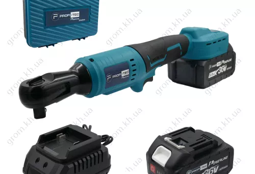 Фото 1- Аккумуляторный угловой гайковерт PROFI-TEC DWR1110BL POWERLine (2 х 5.0 Aч, зарядное устройство)