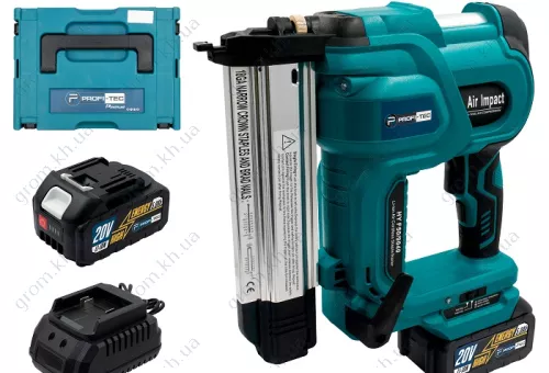 Фото 1- Акумуляторний цвяхів/степлер PROFI-TEC PPT20BL POWERLine (2 х PT2050HE, зарядний пристрій)