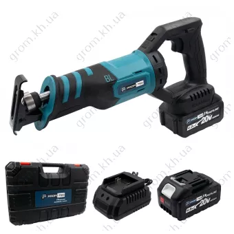 Фото 1- Аккумуляторная сабельная пила PROFI-TEC BJR2028BL POWERLine (2 х 4.0 Ач, зарядное устройство)