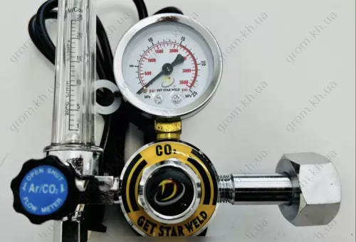 Фото 1- Вуглекислотний/аргоновий редуктор з підігрівом 220V Get Star Weld GS-2004 Plus