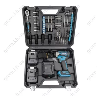 Фото 1- Аккумуляторный импульсный гайковерт PROFI-TEC DTD36V PLUS (набор бит, 20 В/2 х 5.0 Ач, зарядное устройство)