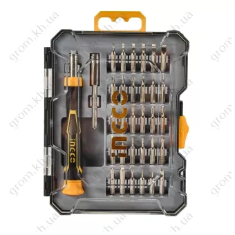 Фото 1- Отвертка прецизионная с набором бит 32 шт INGCO INDUSTRIAL