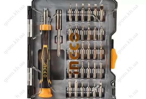 Фото 1- Отвертка прецизионная с набором бит 32 шт INGCO INDUSTRIAL