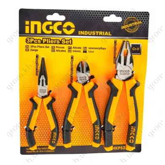 Фото 1- Набор шарнирно-губцевых инструментов Master 3 предмета INGCO INDUSTRIAL