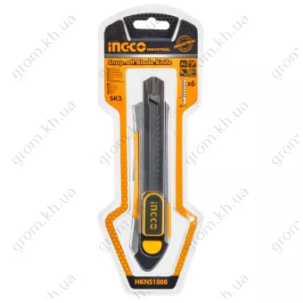 Фото 1- Нож сегментный 18 мм алюминиевый INGCO INDUSTRIAL