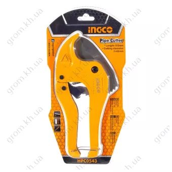 Фото 1- Ножницы 200 мм для резки ПВХ труб 3-42 мм INGCO