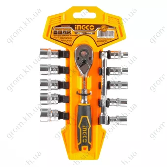 Фото 1- Набор головок торцевых с трещоткой 1/4