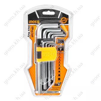 Фото 1- Набор ключей шестигранных 9 шт 1.5-10 мм INGCO