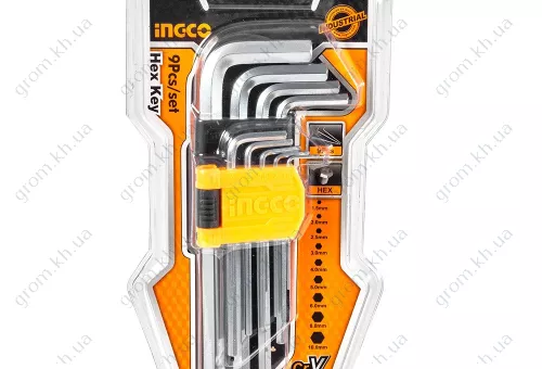 Фото 1- Набор ключей шестигранных 9 шт 1.5-10 мм INGCO