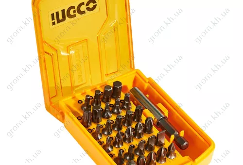 Фото 1- Набор бит ударных 25 мм с держателем 30 придметов INGCO