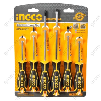 Фото 1- Набор отверток 6 шт INGCO INDUSTRIAL
