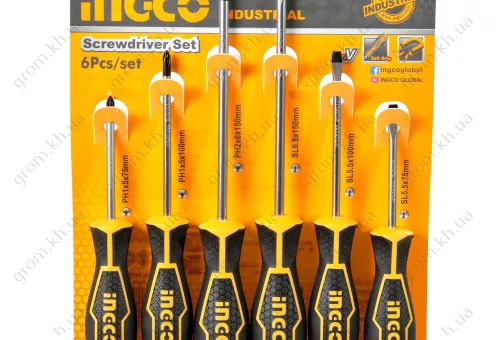 Фото 1- Набор отверток 6 шт INGCO INDUSTRIAL