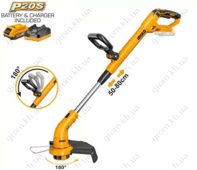 Фото 1- Триммер аккумуляторный INGCO P20S CGTLI20301