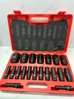 Фото 1- Набір подовжених ударних головок 1/2 10-38 LEX LXIS20E