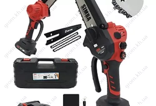 Фото 1- Аккумуляторная пила MIRSON MS0123 со смазкой (оранж) (2 шина, 3 цепи)