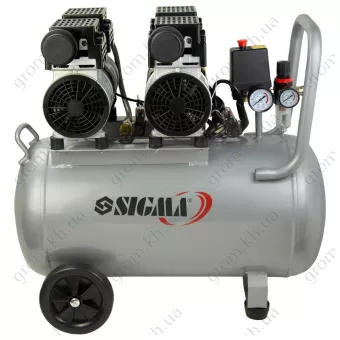 Фото 1- Компресор чотирициліндровий безмасляний SIGMA 2.2кВт 1400об/хв 320л/хв 8бар 58дБ 50л