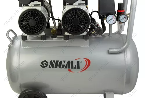 Фото 1- Компресор чотирициліндровий безмасляний SIGMA 2.2кВт 1400об/хв 320л/хв 8бар 58дБ 50л