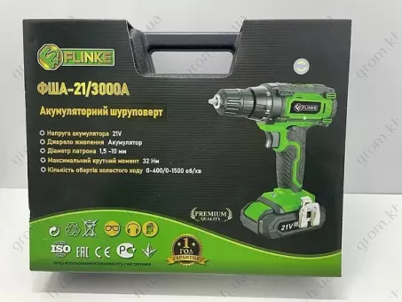 Фото 1- Аккумуляторный шуруповерт Flinke ФША-21/3000A