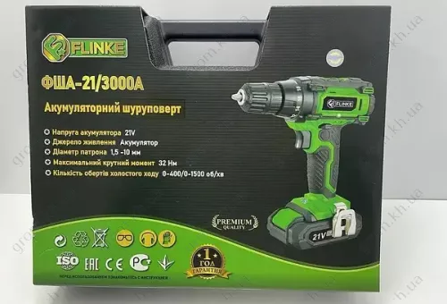 Фото 1- Аккумуляторный шуруповерт Flinke ФША-21/3000A