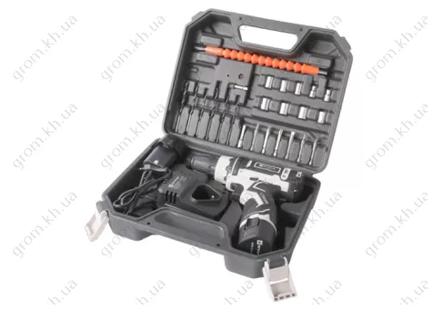 Фото 1- Шуруповерт аккумуляторный Элпром ЭДША-12-2Li SET (с набором насадок)