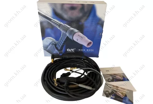 Фото 1- Зварювальна TIG-пальник ARC T3WFX 4M від PARKER з гнучкою головою і з водяним охолодженням