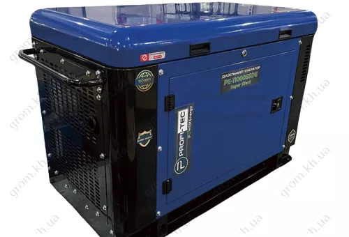 Фото 1- Генератор дизельный PROFI-TEC PE-11000SSDE (13кВа/11 кВт, 220 В, двухцилиндровый)